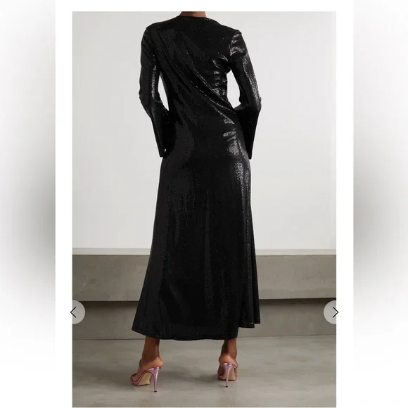 DODO BAR OR Nina embellished cutout stretch-jersey maxi dress black metallic 10